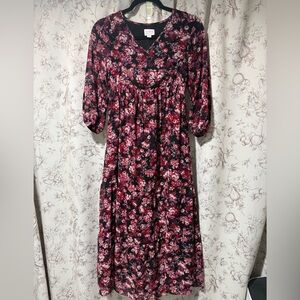 Isabel Maternity by Ingrid & Isabel Floral Maxi Dress - Black and Red